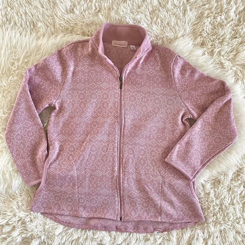 Stan Herman Pink Full Zip Fleece, size L (12/14)